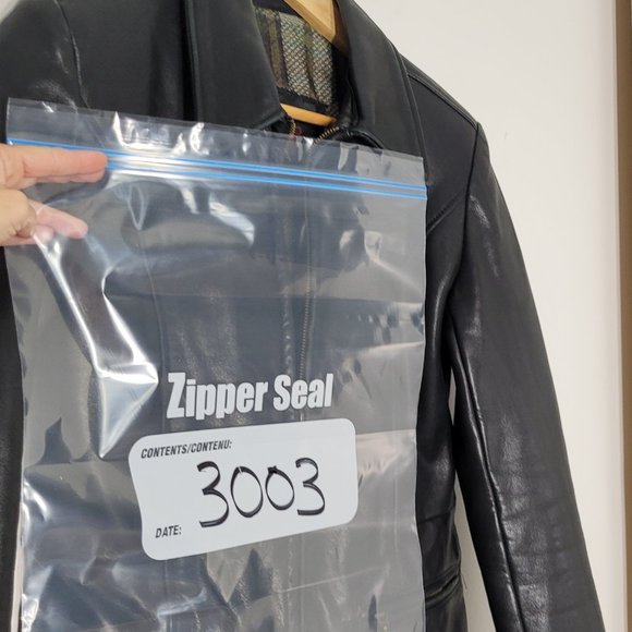 Oscar Leopold Leather Jacket Full Zip Black Lined Zip Pockets Vintage Size Small - Picture 16 of 16